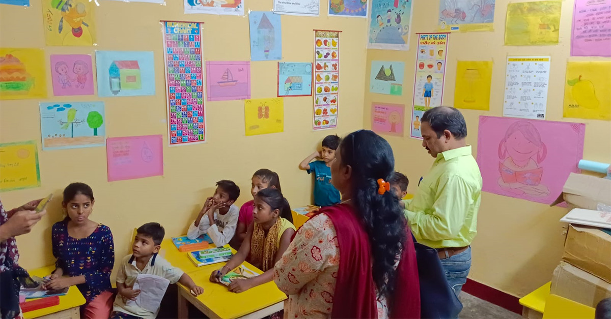 Children studying in the child activity centre